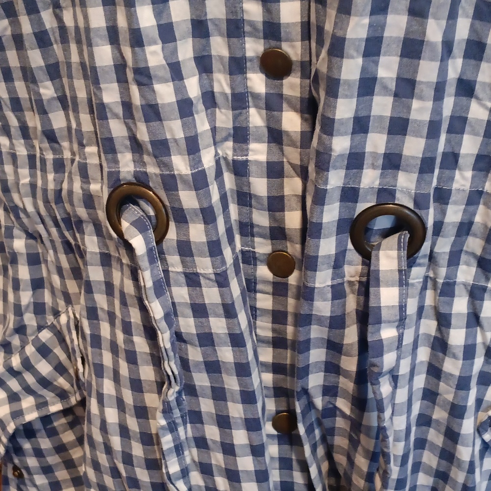 H&M (Trend) Gray and White Gingham Shirt Dress - Picture 3 of 8